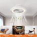 WAYRANK LED Deckenventilator mit Beleuchtung 65W Dimmbar LED Deckenlampe Fan mit APP-Steuerung und Fernbedienung für Schlafzimmer Wohnzimmer,57CM - BYMSGKKQ