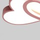 35W LED Deckenleuchte Herzform Modern Cartoon Deckenlampe 3-Farbig Dimmbar mit Fernbedienung Acryl Metall Deckenlicht Kronleuchter für Kids Schlafzimmer Rosa - BLSCRJ3A