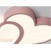 35W LED Deckenleuchte Herzform Modern Cartoon Deckenlampe 3-Farbig Dimmbar mit Fernbedienung Acryl Metall Deckenlicht Kronleuchter für Kids Schlafzimmer Rosa - BLSCRJ3A