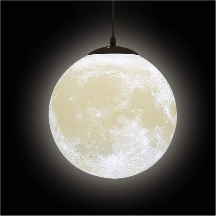 3D Drucken Mond Pendelleuchten Decken Kreativ Universum Planet Mond Deckenleuchte Nachtlampe Mondlampe Decke Deckenlampe Mond für Restaurant Bar Wohnzimmer Kinderzimmer Schlafzimmer 25cm - BRAOYQKB