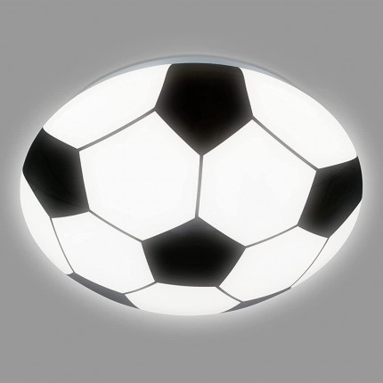 BRILONER Leuchten LED Fußball Deckenlampe 27.5cm Fussballlampe Kinderzimmerlampe Deckenleuchte Kinderzimmer 12 Watt Weiß-Schwarz 3997-016 - BZGUABN4