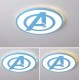 CRJ LED Deckenlampe Rächer Deckenleuchte Runde Kinderzimmer Moderne Avengers Logo Ultradünne Acryl Dimmen Fernbedienung Junge Schlafzimmer Augenschutz Wohnzimmer Esszimmer Deckenbeleuchtung,Blau,42cm - BGVTNN4V