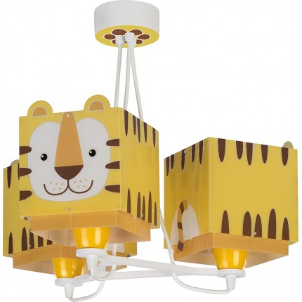 Dalber kinderlampe Pendelleuchte Hängelampe 3 Lichter Little Tiger Tiere gelb - BRHLRAWM