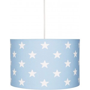 Deckenlampe für Kinderzimmer Hängeleuchte Lampenschirm mit Sternen in blau weiss 30x20 cm E27 60 Watt 230Volt - BGYBMWK6