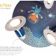 Elobra Deckenlampe Astronauten Weltraum Weltall Tiere Kinderzimmer Wandlampe Kinderlampe Rondell mit 3 schwenkbaren Spots Blau Mädchen und Jungen mit E14 Fassung - BZUUHM8H