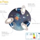 Elobra Deckenlampe Astronauten Weltraum Weltall Tiere Kinderzimmer Wandlampe Kinderlampe Rondell mit 3 schwenkbaren Spots Blau Mädchen und Jungen mit E14 Fassung - BZUUHM8H