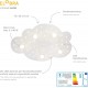 Elobra Deckenlampe Kinderzimmer "Sternenwolke weiß" | Tolle Wolkenlampe mit verschiedenen Leuchtstufen & Sternenhimmel LED Nachtlicht Babylampe weiß Echtholz Made in Germany - BZOVGEKN