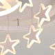 FUMIMID Kinderlampe LED Deckenleuchte Dimmbar Mit Fernbedienung Sterne Mond Hangend Deckenlampe Moderne Mädchen Jungen Schlafzimmerlampe Babyzimmer Kinderzimmer Wohnzimmer Kronleuchter,Weiß,52cm - BYPJL72B