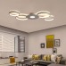 HWCX-LICHT LED Deckenleuchte Wohnzimmer Deckenlampe Dimmbar mit Fernbedienung Wohnzimmerlampe Weiß 4 Ringe Design 52W Modern Runden Decken Lampe für Schlafzimmer Küche Esszimmer L88 cm… - BFZIQ64W