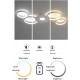 HWCX-LICHT LED Deckenleuchte Wohnzimmer Deckenlampe Dimmbar mit Fernbedienung Wohnzimmerlampe Weiß 4 Ringe Design 52W Modern Runden Decken Lampe für Schlafzimmer Küche Esszimmer L88 cm… - BFZIQ64W