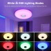 twocolur LED Deckenleuchte Fernbedienung und Smartphone APP Steuerung Wasserdicht RGB Farbwechsel Dimmbare Deckenleuchte für Schlafzimmer Kinderzimmer Wohnzimmer 36W 30CM - BUXHMHWV