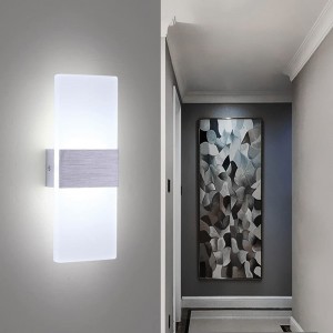 SHOPFRILL Moderne Wandleuchten 12W Innenwandleuchten Festverdrahtete LED-Acryl-Wandleuchten für Schlafzimmer Wohnzimmer Hotelflur Dekor - BSVEP375