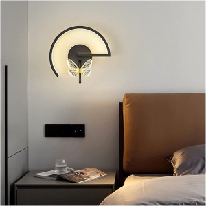 Wandleuchte Wandleuchten moderne Schmetterlings-Wandleuchten kompatibel mit Wohnzimmer Schlafzimmer Nachttisch LED-Wandleuchte Schwarz-Gold-Lampe Gangbeleuchtung Dekoration Color : DGoldleft - BWAYWHVW