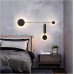 Wandleuchte Wandleuchten Wohnzimmer-Wandlampen minimalistische Linie Nachttischlampe kompatibel mit Schlafzimmer-Hintergrund-Wandleuchten kompatibel mit Home Black Iron LED-Dekorbeleuchtung Col - BJOLNB19