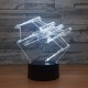 3D Illusion Lampe Usb 7 Farbwechsel 3D Led Nachtlicht Star Wars X-Wing Modellierung Kinder Touch Button Flugzeug Schreibtischlampe Dekoration Mit Laserlicht - BKKOPBBK