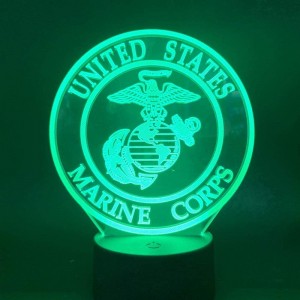 3D Illusionslampe LED Nachtlicht United States Marine Corps Usmc Logo für Office Home Dekoratives Geschenk Erwachsener Soldat Schlafzimmer Lampe Geburtstag Urlaub Geschenke für Jungen oder Mädchen - BQVZFD88