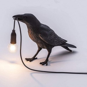 Birds Table Lamps Bedroom Resin Crows Desk Lamp Bedside Table Light Wall Light Style Raven Lamp Wall Light Black White Bird Resin Crow Home Decor - BAXFE7A5