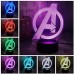 DNN Nachttischlampen für Kinder Avengers Logo 7 Farbe 3D Nachtlicht,Schlafzimmer Schreibtisch Nachttisch Licht für Kinder Farbe : Touch - BDNJCQJQ