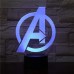 DNN Nachttischlampen für Kinder Avengers Logo 7 Farbe 3D Nachtlicht,Schlafzimmer Schreibtisch Nachttisch Licht für Kinder Farbe : Touch - BDNJCQJQ