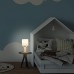 Relaxdays Nachttischlampe Kinder Junge & Mädchen Kinderzimmer Stoffschirm süße Hasen Tischlampe HxD 36x17 cm weiß - BFCLTJKK