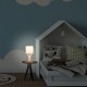 Relaxdays Nachttischlampe Kinder Junge & Mädchen Kinderzimmer Stoffschirm süße Hasen Tischlampe HxD 36x17 cm weiß - BFCLTJKK