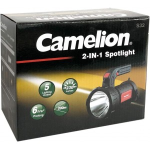 Camelion 30200055 LED Multifunktionslampe batteriebetrieben mit gummiertem Kunststoffgehäuse An- und Ausschalter für den Innen- und Außenbereich - BFYOD23K