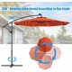 10 FT Patio Offset-Regenschirm mit 360-Grad-Drehung Solarbetriebener LED-Regenschirm mit Kurbelgriff und Kreuzfuß für den Außenbereich M - BBZBN3AK