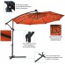 10' Hanging Solar LED Umbrella Patio Sun Shade Offset Market W Base 10ft Solar Powered Offset Umbrella with Cross Base Color : D C - BWHSQ682
