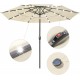 3-stöckiger Terrassenschirm 2,9 m Sonnenschirm Ourdoor-Solarschirm LED-Regenschirme mit 24 LED-Leuchten neig- und kurbelbare Tischschirme für Garten Terrasse Garten und Pool - BURMAA23