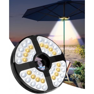 48 LED Sonnenschirm Beleuchtung 3 Modi Beleuchtung Licht Hell Sonnenschirmbeleuchtung USB Aufladen Drahtlose Camping LED Lampe für Garten Strand Außenleuchten BBQ Party Camping - BJQKBVHW