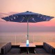 A V Offset-Regenschirm mit LED-Leuchten | Wasserdichter Markt-Sonnenschutz für den Außenbereich,Outdoor-Dekore geeignet für Hof Strand Hinterhof und mehr - BYKSH686