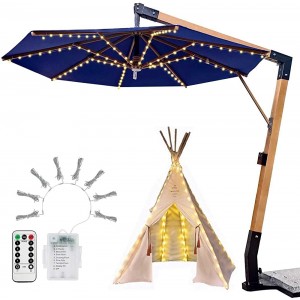 TTdamai Upgrade 104 LED Parasol Lamp with Remote Control 8 Modes Battery Operated IP67 Waterproof Umbrella Lights,for Party Christmas Halloween Decoration Camping Tents - BLVDANBV