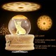 3D K9 Kristall Ball Nachtlicht LED Lampe mit Spieluhr Buchenholz Glas Deko Wohnzimmer Geschenke für Frauen und Männer Geburtstag Valentinstag Muttertag Weihnachten Geschenkbox Paket Katzen - BMXKQA2M
