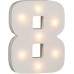 schenken-24 Beleuchtete Zahlen 0-9 mit LED-Birnchen weiß ca. 16 cm Höhe Zahlen:Zahl 6 - BMUDV15Q