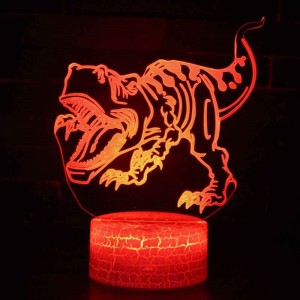 tilub 3D Nachtlicht LED Illusion Lampe abstrakter tierischer Dinosaurier Schlafzimmer Dekoration Nachttischlampe 16 Farben Ändern Fernbedienung USB schreibtischlampe Geburtstags Weihnachts für Kinder - BWZIPDWB