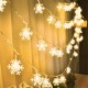 Weihnachten LED Lichterkette,FeiliandaJJ 1.5M 10 LED Schneeflocken Form Kinderzimmer Deko Lichterkette Batterie LED Licht für Zimmer Innen Weihnachten Party Hochzeit DIY Gelb - BHYSKE2J