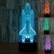 YiKAiLi Rakete Nachtlicht 3D Illusionslampe LED Space Shuttle Schreibtischlampe USB-Stromversorgung 7 Farbwechsel Touch Control Tischdekoration für Schlafzimmer Kinder Jungen Geburtstag Geschenke - BLXTYKN4