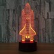 YiKAiLi Rakete Nachtlicht 3D Illusionslampe LED Space Shuttle Schreibtischlampe USB-Stromversorgung 7 Farbwechsel Touch Control Tischdekoration für Schlafzimmer Kinder Jungen Geburtstag Geschenke - BLXTYKN4