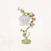 Desktop Night Light ZQ Flower Table lamp Delicate Iron Flower-Shaped Frosted Glass Shade Green Metal Rattan Pink Ceramic Rose Decorative Girls' Bedroom Bedside lamp Size : Dimmer Switch - BRDZKMQ9