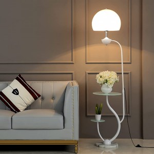 VERLEDK Kreative einfache Standardlampe Couchtisch-Aufbewahrungsrahmen vertikale Lampe Metallmarmor-Wohnzimmerbeleuchtung Stehlampe für Wohnzimmer-Schlafzimmer-Bettkopfbuch - BPCWE933