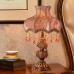 MJJAOQYF Nachttischlampe für den Heimgebrauch antike bemalte Harzbasis -Nachtlampe ist für das Wohnzimmer im Schlafzimmer geeignet. Ohne Glühbirne,Lamp a - BUWHCNDQ