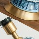 SDUYTDG 22-Zoll Mid-Century Palace Glockenförmiger Schirm für Tischlampe rustikale Büro-Schreibtischlampe traditionelle Ingwerglas-Lampe für Nachttisch-Wohnzimmer - BKXXYAJ6