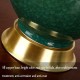 ZXRLHPI 20,8-Zoll-grüne Kugel-Keramik-Schreibtischlampe für Schlafzimmer Klassische Keramik-Tischlampenschirme mit Eisrissen Nachttischlampe mit Glockenform-Schirm - BHVDNQ4J