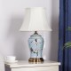 ZXRLHPI 21,2" hohe Blaue Keramik-Restaurant-Tischlampe mit Glockenform-Schirm traditionelle bemalte Keramik-Schlafzimmer-Nachttischlampen Ginger Jar Decor Lamp - BIZCA2VN