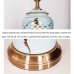ZXRLHPI 21,2 hohe Blaue Keramik-Restaurant-Tischlampe mit Glockenform-Schirm traditionelle bemalte Keramik-Schlafzimmer-Nachttischlampen Ginger Jar Decor Lamp - BIZCA2VN