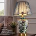 ZXRLHPI Hochwertige Farbretro-Tischlampe für Schlafzimmer-Nachttisch Nachttischlampe mit handgefertigtem Blumenlampenschirm Blaue Nachttischlampe 22 Zoll - BIQAEV59
