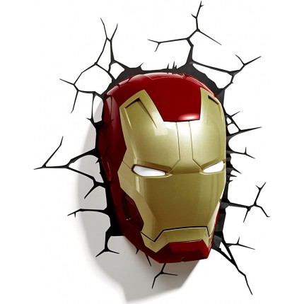 3D Light FX Marvel Iron Man Maske,3D-Deko LED-Wandleuchte - BXGIBQKK