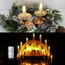 BOWKA LED Kerzen Warmweiß Wasserdichte Dimmbare Weihnachtskerzen Fensterkerze mit Fernbedienung,Timer-Funktion Halter Set für Weihnachten Hochzeit Party Garten DekoBeige,10x - BMJGXJ31