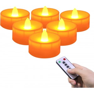 CYYSHR LED Kerzen batteriebetrieben flammenlose Kerzen 6 Stück | LED Teelichter mit Fernbedienung | flackernde Teelichter Kerzen mit Timer - BDMWKK2Q