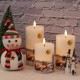 Eldnacele Flammenlose flackernde Weihnachts-Schneemann Fake Kerzen mit 6H Timer Echtwachskerzen Lichter LED Flammen für Weihnachten Heimdekoration Angetrieben durch 2 AA Batterien 3 Stück - BOOYZ1JM